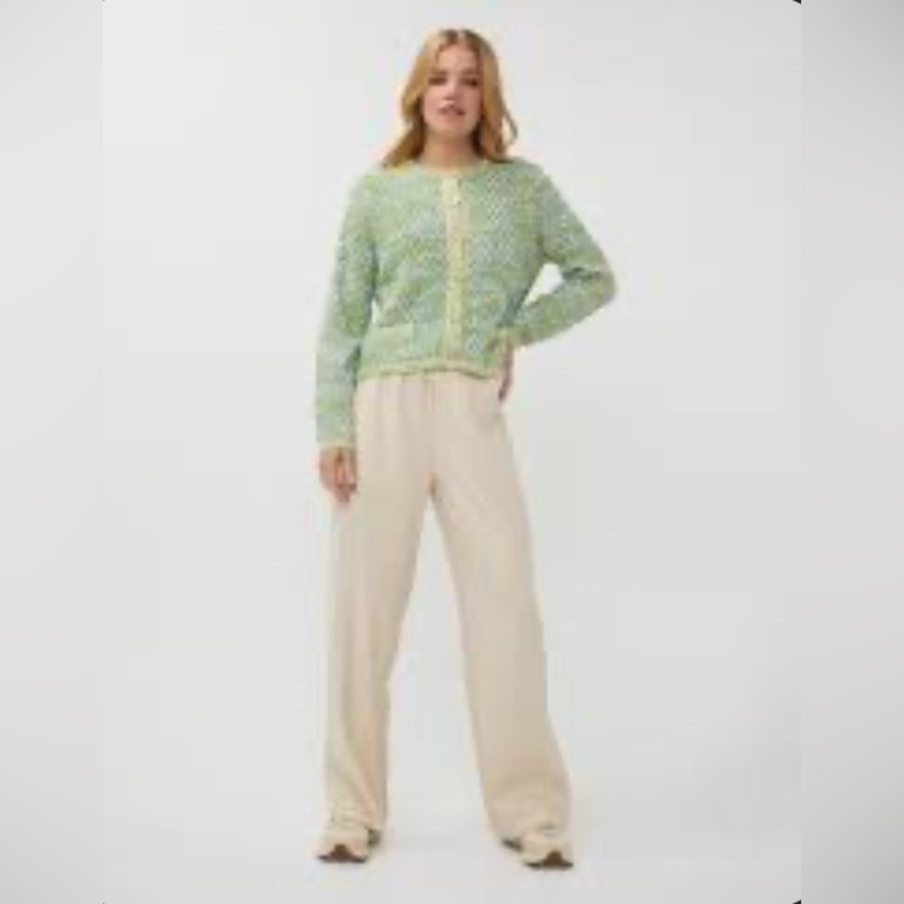 NWT Esqualo Green Patterned Knit Cardigan Sweater Size S - Picture 3 of 12